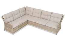 Canapé d’angle de jardin Toledo Corner en techno rotin beige Garden Point