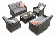 Ensemble de meubles exclusifs en résine tressée Toledo Coffee 6 anthracite Garden Point