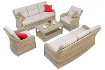 Ensemble de meubles luxueux en résine tressée Toledo Coffee 8 beige Garden Point