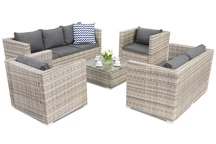 Salon de jardin en technorotin Roma Coffee 7 Garden Point gris