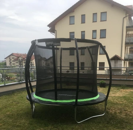 Trampoline de jardin haut de gamme avec maille interne 244cm Jump Hero 8FT