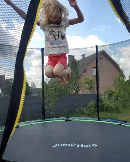 Trampoline de jardin avec maille extérieure 366cm Jump Hero 12FT