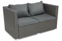 Canapé Roma en techno rotin 2 places Garden Point anthracite
