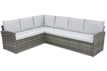 Canapé d’angle Monaco en techno rotin gris Garden Point