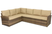 Canapé d’angle Monaco en techno rotin marron Garden Point