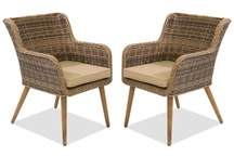 Chaise Cordoba 2 pièces marron  en techno rotin