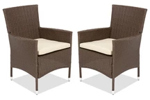 Chaise en poly rotin marron Garden Point Grenada - lot de 2 pièces