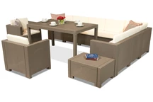 Ensemble Technorattan avec coin Colorado Comida Max 9 cappuccino Bica