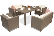 Ensemble de meubles en résine tressée Colorado Apetito 6 cappuccino Bica