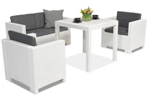 Ensemble de meubles pour le jardin en résine tressée Colorado Dallas Apetito 4 blanc Bica