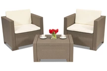 Ensemble rotin Colorado Terrace 2 cappuccino Bica