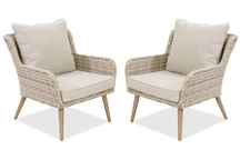 Fauteuil Bilbao de techno rotin sable  Garden Point - set de 2 pièces