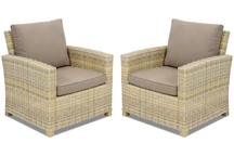 Fauteuil Bristol Garden Point en poly rotin beige - lot de 2