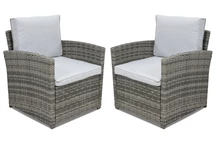 Fauteuil Monaco en techno rotin gris Garden Point - lot de 2