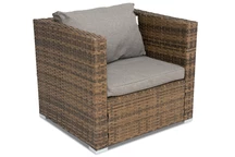 Fauteuil de jardin Roma en techno rotin marron 