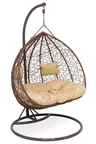 Fauteuil suspendu de jardin Rosario avec cadre Garden Point marron