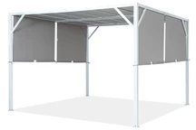 Garden Point Santorini 3 x 3 m pergola de terrasse en métal blanc et anthracite