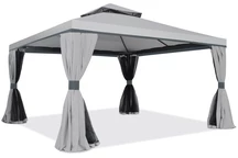 Grand pavillon de jardin Walencja 4 x 4 m gris Garden Point