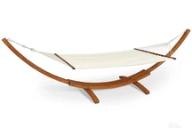 Hamac Kiwi Garden Point blanc avec support en bois