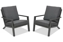 Lot de 2 chaises de jardin Braga Garden Point en aluminium anthracite 