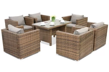 Meubles de jardin en résine tressée Roma Premium 6 Garden Point marron