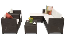Meuble lounge en poly rotin Colorado Relax Corner 6 marron Bica