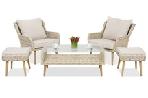 Meubles de jardin Bilbao Terrasse + 2 poufs Garden Point sable