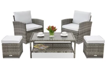 Meubles de jardin  Monaco Terrace + 2 poufs Garden Point gris