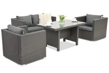 Meubles de jardin en résine tressée Roma Apetito 4 Garden Point anthracite