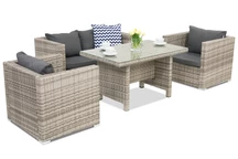 Meubles de jardin en résine tressée Roma Apetito 4 Garden Point gris