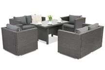Meubles de jardin en résine tressée Roma Apetito 6 Garden Point anthracite