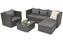 Meubles de jardin en résine tressée Roma Corner 5 Garden Point anthracite