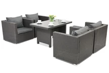 Meubles de jardin en résine tressée Roma Premium 4 Garden Point anthracite