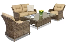 Meubles de jardin en résine tressée Toledo Apetito 4 Lift Garden Point marron