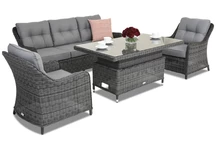 Meubles de jardin en résine tressée Toledo Apetito 5 Lift Garden Point anthracite