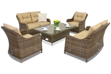 Meubles de jardin en résine tressée Toledo Apetito 6 Lift Garden Point marron