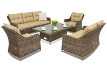 Meubles de jardin en résine tressée Toledo Apetito 7 Lift Garden Point marron