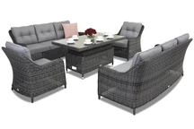 Meubles de jardin en résine tressée Toledo Apetito 8 Lift Garden Point anthracite