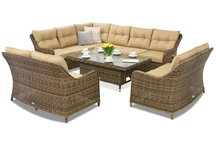 Meubles de jardin en résine tressée Toledo Comida 9 Lift Garden Point marron