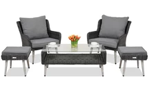 Meubles de jardin ilbao Terrace + 2 poufs Garden Point anthracite