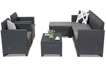 Meubles de salon en résine tressée Nebraska Relax Corner 6 anthracite Bica