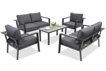 Mobilier de jardin en aluminium Sydney Coffee 6 Garden Point anthracite