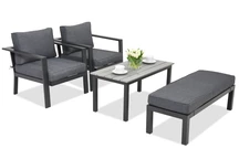 Mobilier de jardin en aluminium Sydney Terrace avec banquette Garden Point anthracite