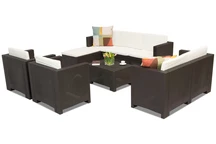 Mobilier lounge en polyrotin Colorado Relax Corner 8 marron Bica