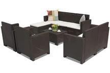 Mobilier lounge en technorattan Nebraska Relax Corner 8 brown Bica