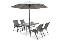 Parasol de jardin Perugia Garden Point gris ∅3m