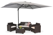Parasol de jardin Siena 3x4m Garden Point gris 