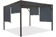 Pergola terrasse métal Santorini 3 x 3 m ossature bronze + point jardin toit anthracite