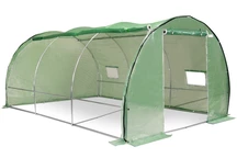 Polytunnel vert 3x4,5m avec film Garden Point enroulé