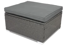 Repose-pieds Roma en techno rotin pour jardin Garden Point anthracite